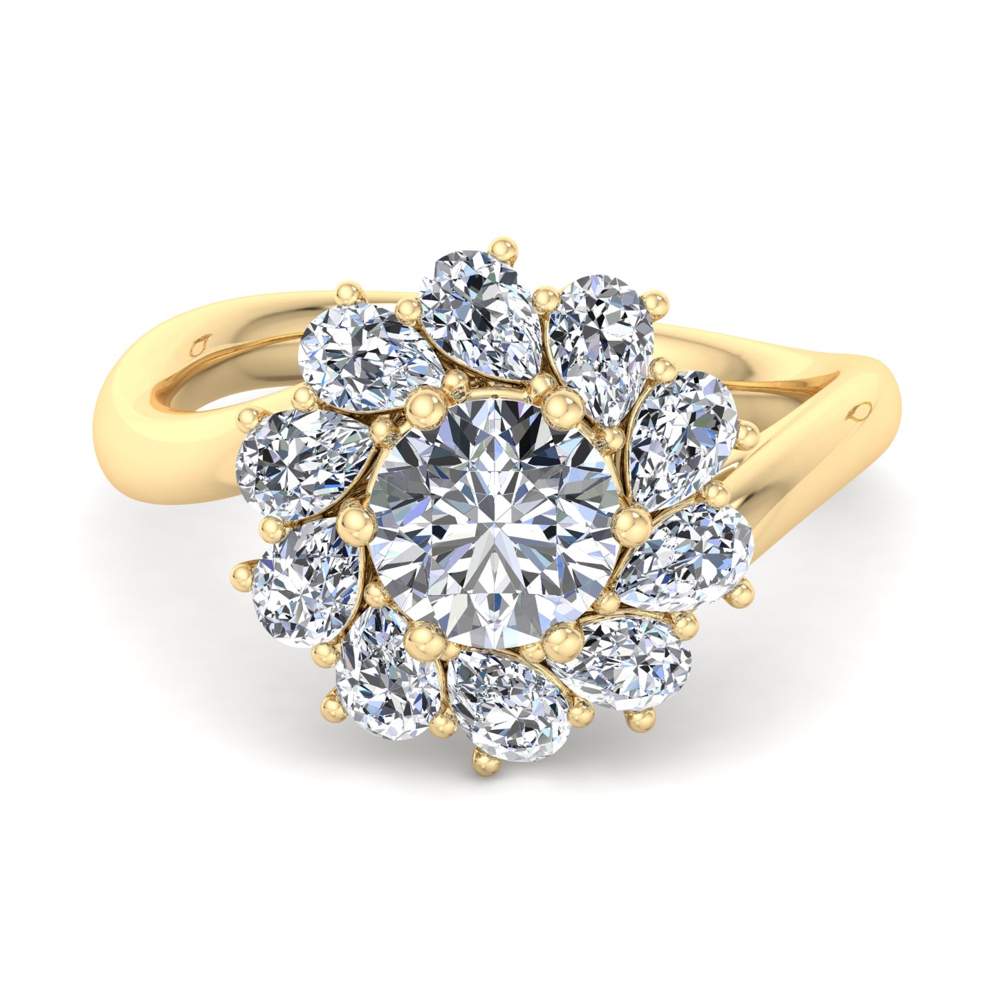 Hailey Pear Halo Engagement Ring